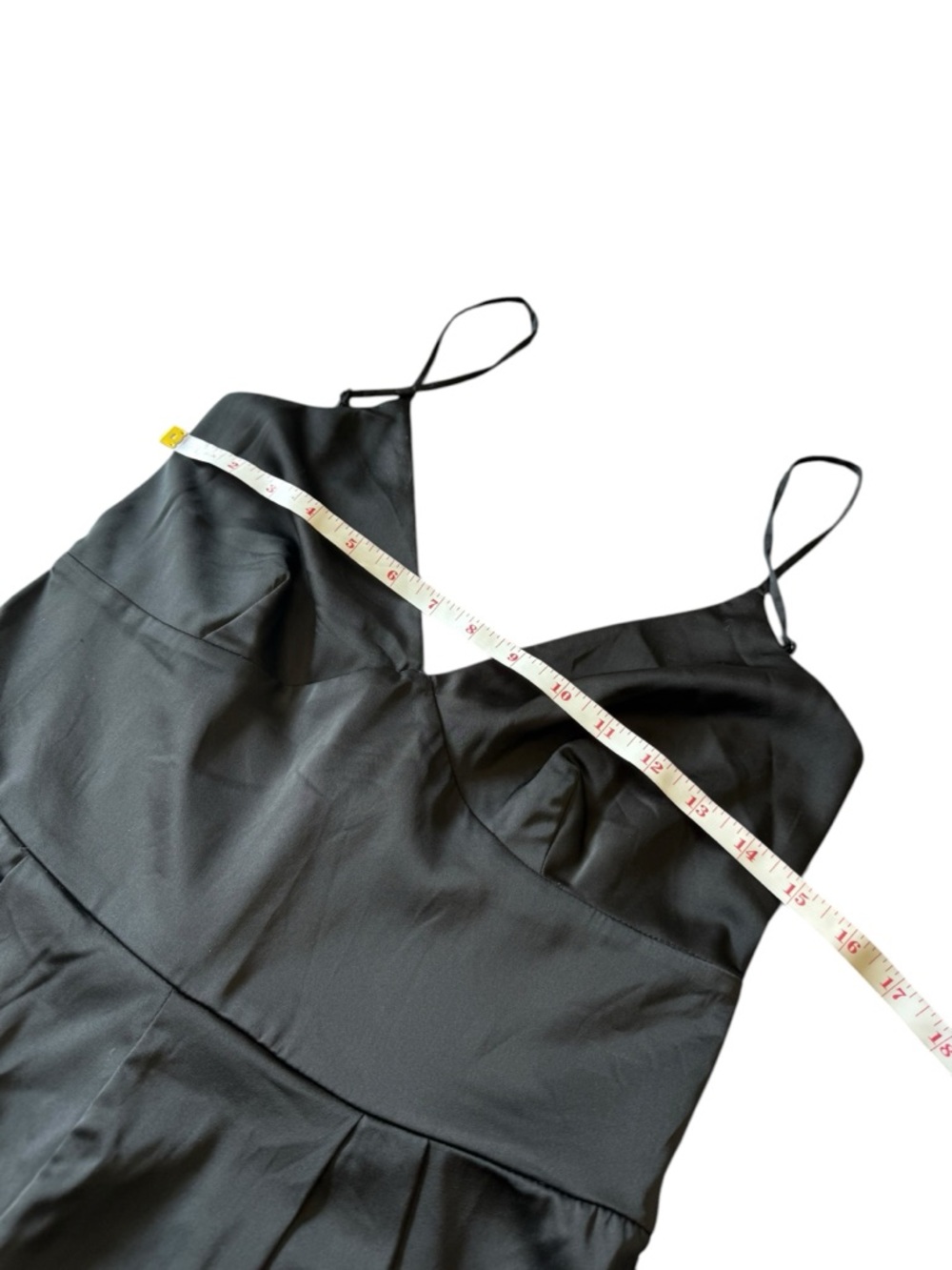 New Abercrombie & Fitch Jumpsuit Plunge Satin Black Size Medium $120 Dressy - Picture 6 of 10
